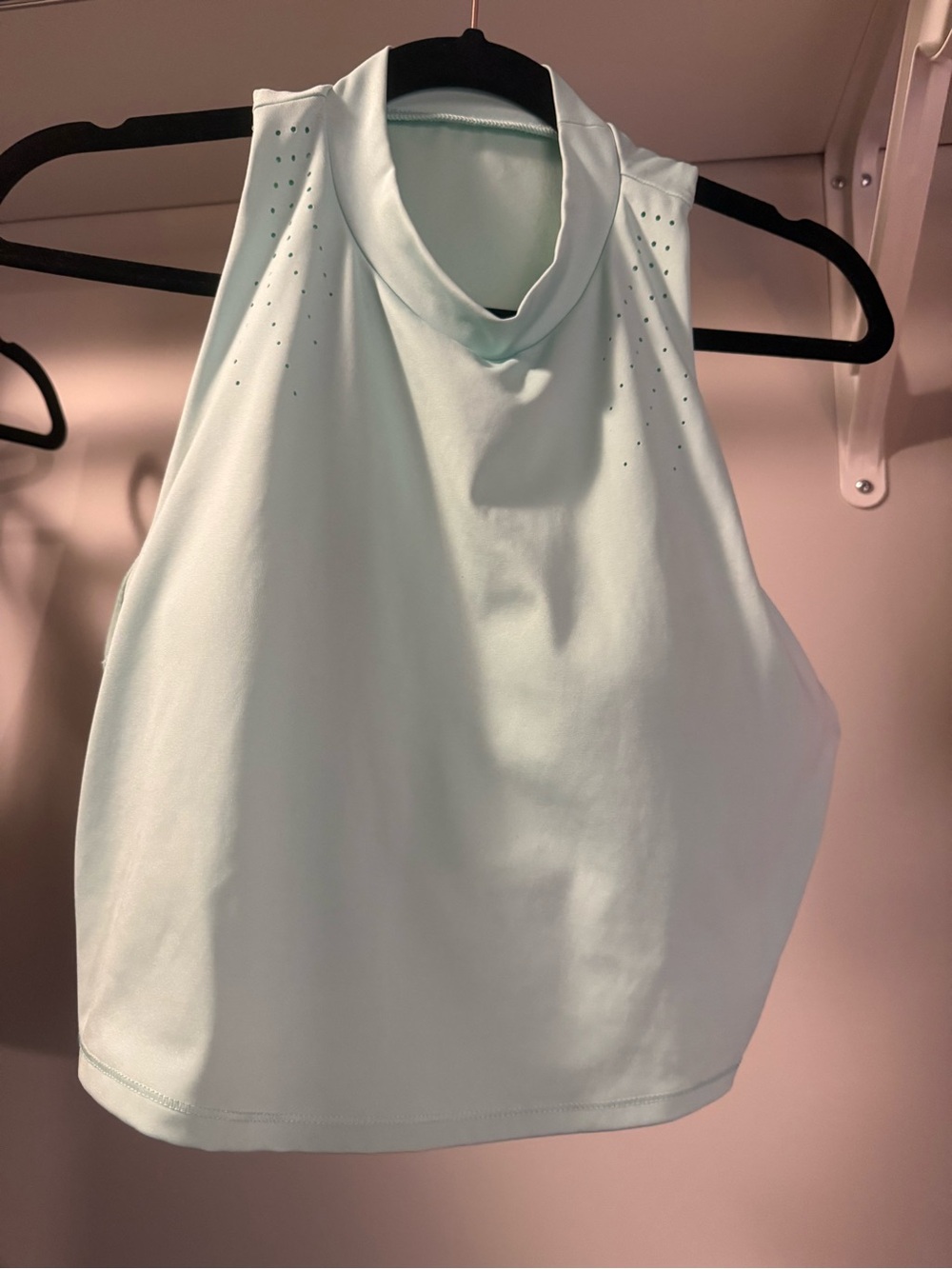 All in Motion Mint High-Neck Sleeveless Cropped Tank Top with built in bra